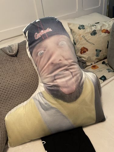 Customer photo review of Create A Custom Face Pillow