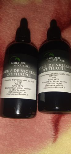 Customer photo review of HUILE DE NIGELLE D'ETHIOPIE (HABACHIA) 100 ML - Régénère la peau et renforce les défenses immunitaires