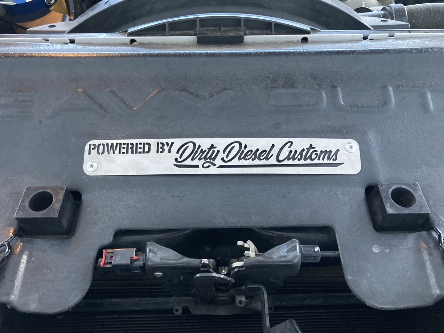 Customer photo review of Universal Powered By Dirty Engine Placard