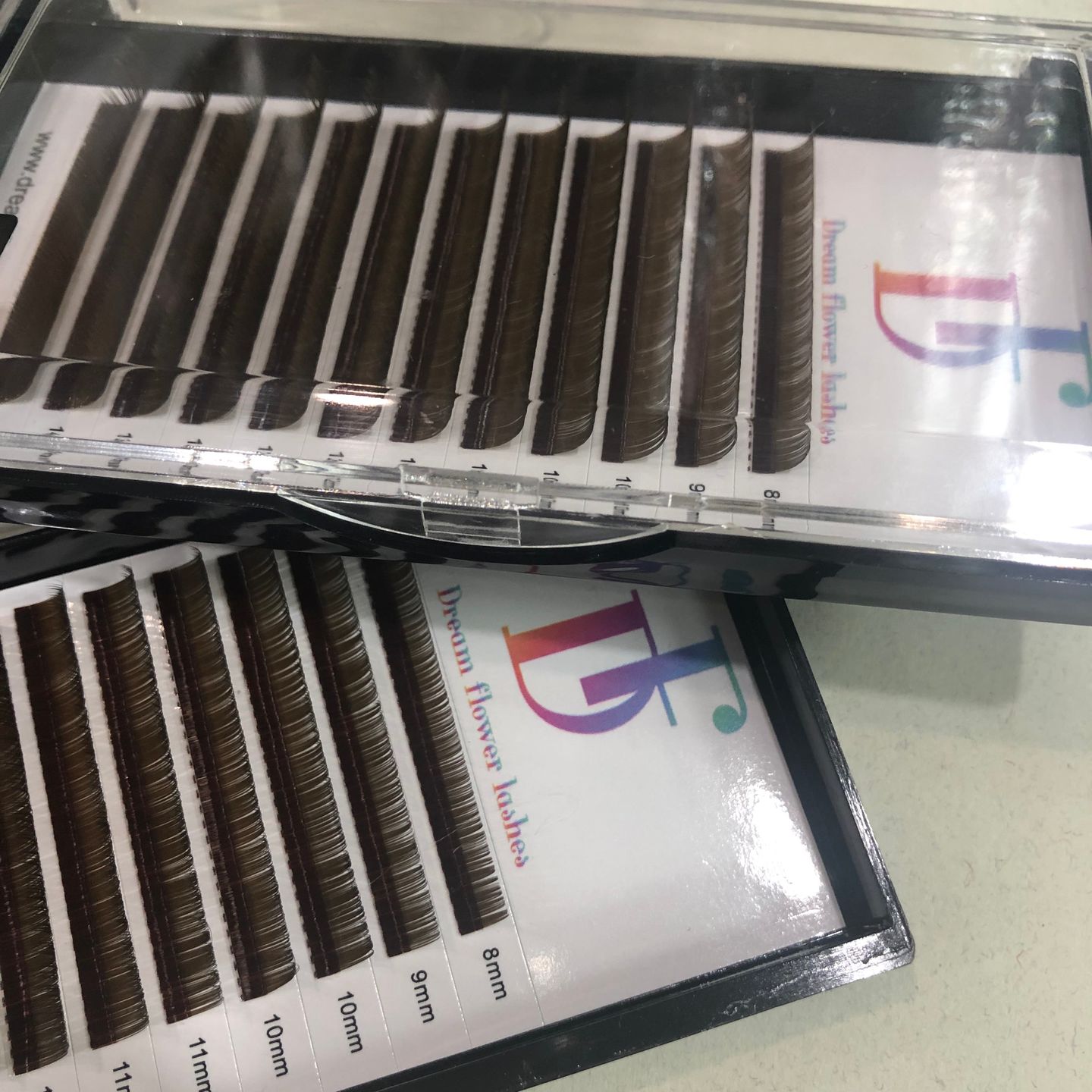 Customer photo review of Dark Brown Eyelash Extensions 0.07mm