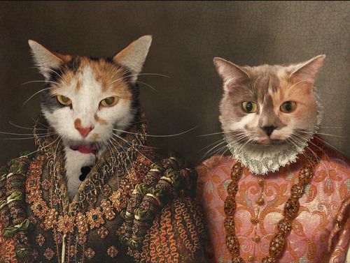 Customer photo review of The Queen & The Duchess  – Custom Vintage Pet Portrait
