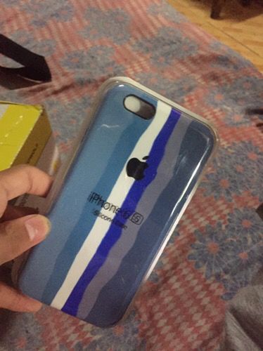 Customer photo review of iPhone Silicone Case (Blue Rainbow)