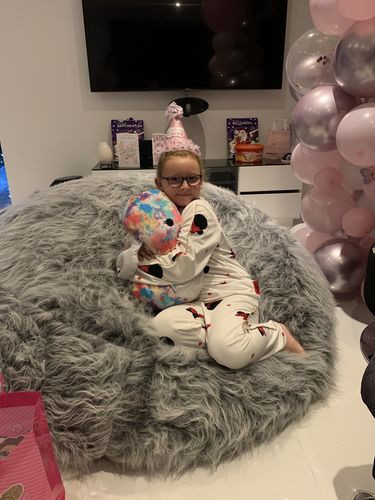 Customer photo review of The Ultimate XXL Adults Children’s Faux Fur Bean Bag With Beans Included