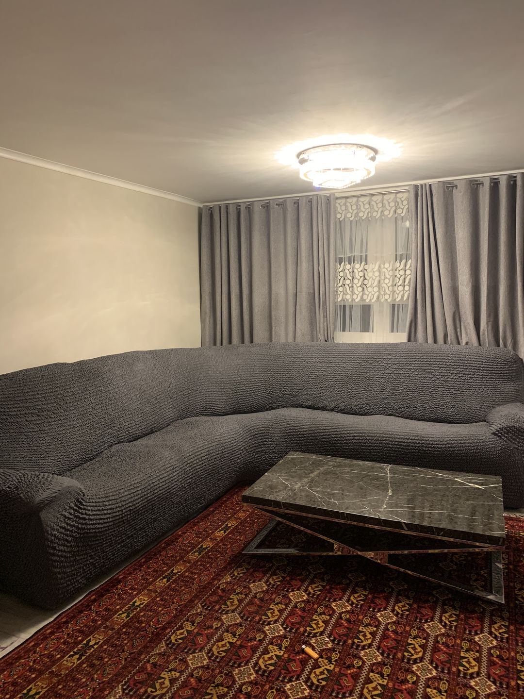 Customer photo review of Corner Sofa Cover - Charcoal  Microfibra