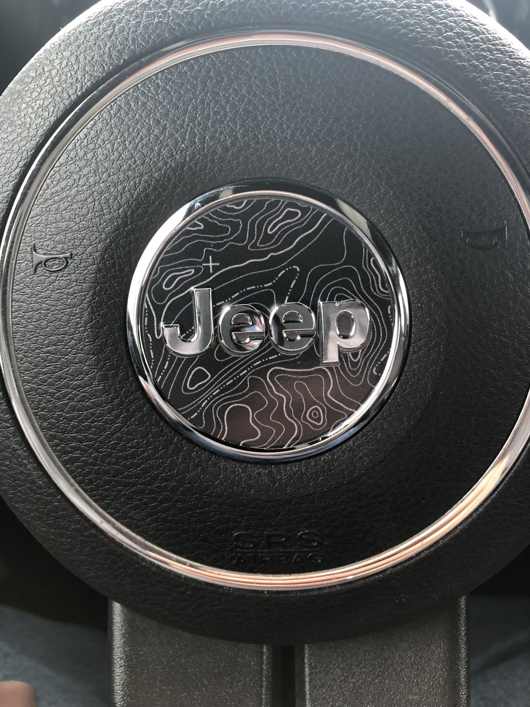 Customer photo review of Topographical Map Print Steering Wheel Decal for Jeep