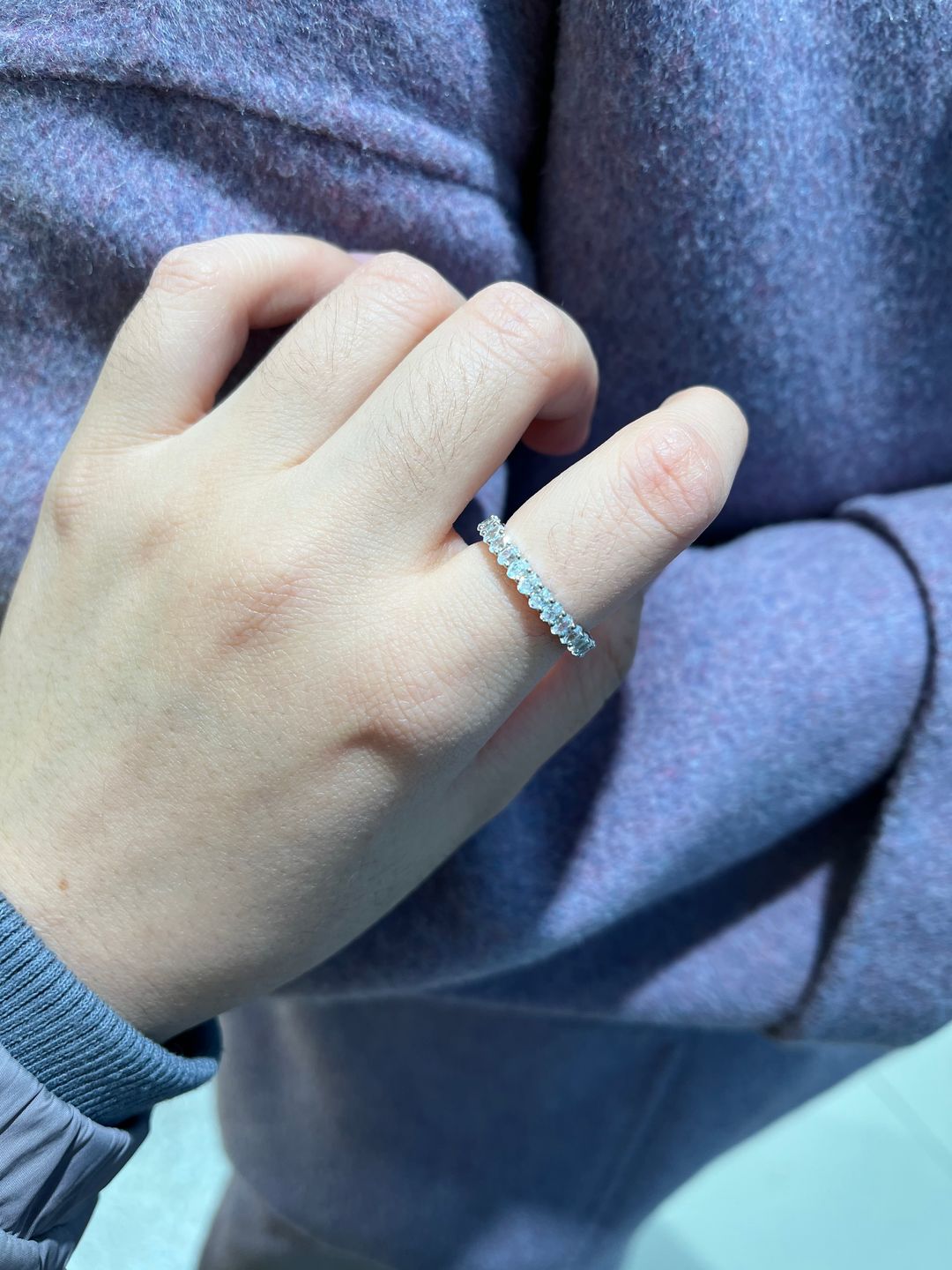 Customer photo review of S925 3 Ct Oval Cut Simulated Diamond Wedding Band Ring For Women In Sterling Silver