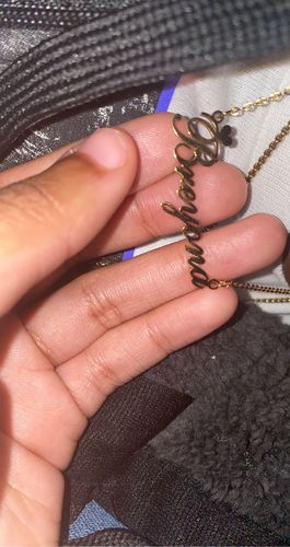 Customer photo review of Amor Name Necklace