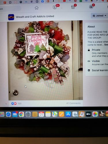 Customer photo review of Wreath Sign, Merry Christmas Yall, Christmas Sign, 10x10" Metal Sign DECOE-793, Sign For Wreath, DecoExchange