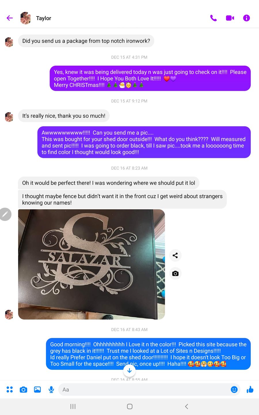 Customer photo review of Letter Monogram - Floral