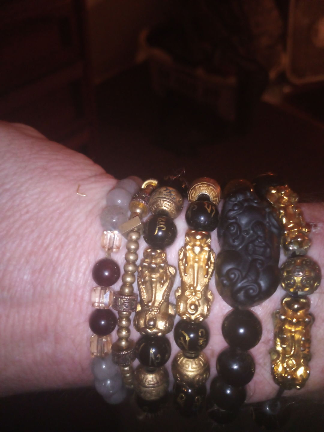 Customer photo review of Natural White Chalcedony Positivity Bracelet
