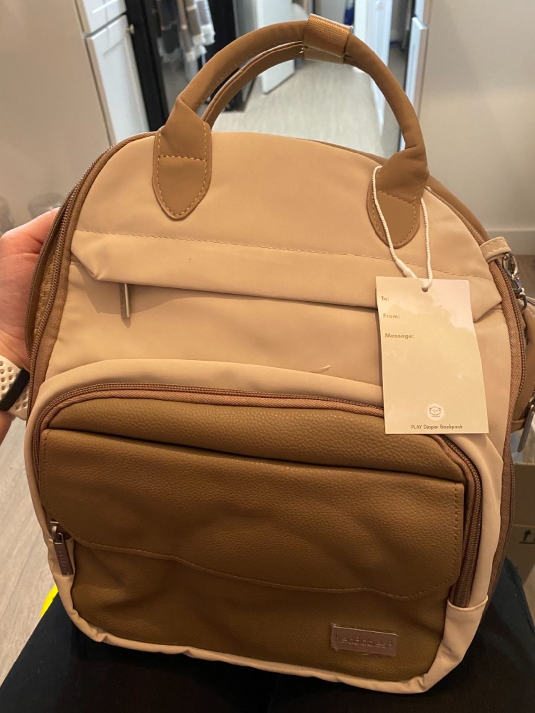 Customer photo review of PLAY Diaper Bag (Latte)