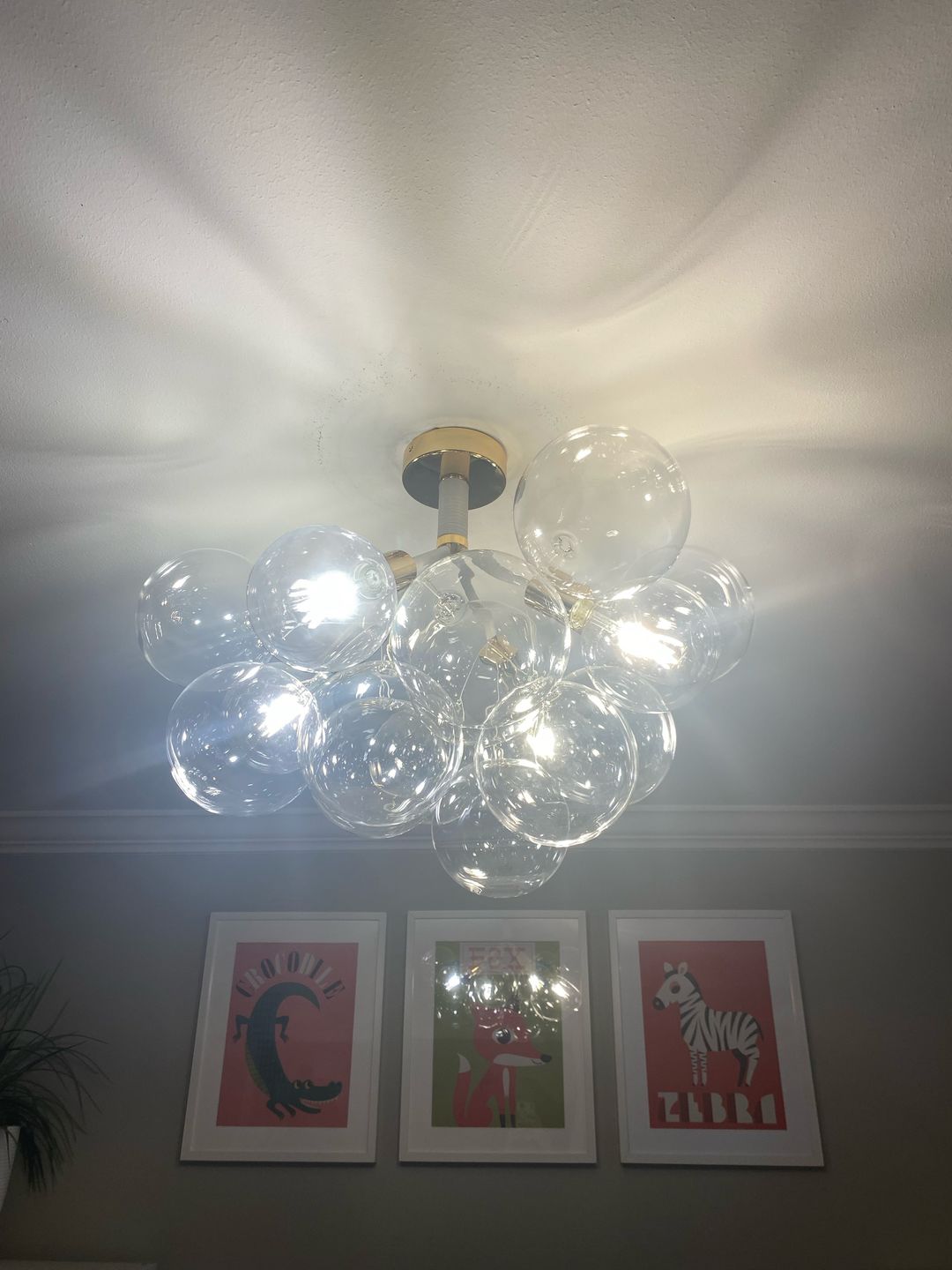 Customer photo review of Modern Cluster Glass Bubble Chandelier / Semi Flush