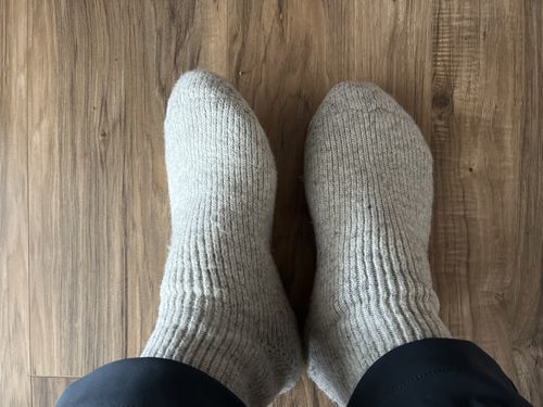 Customer photo review of J.B. Field's Icelandic "50 Below Ice" Wool Sock