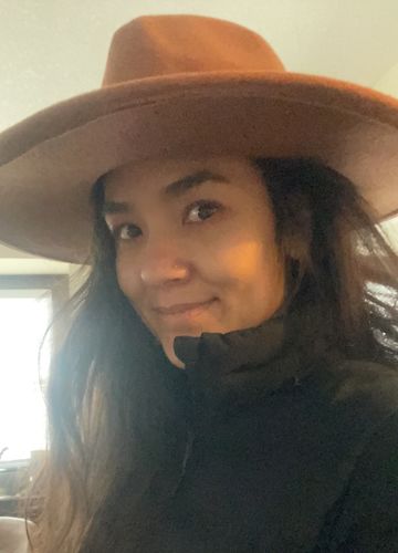 Customer photo review of Bethie Brown Belted Hat