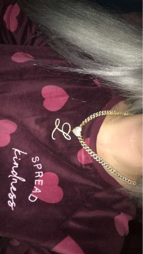 Customer photo review of HEART INITIAL NECKLACE