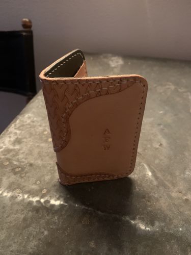 Customer photo review of No.68 | Leather Western Vertical Wallet (Digital Pattern)