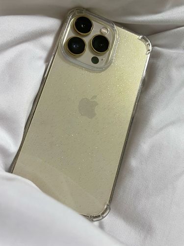 Customer photo review of Shockproof Glitter Clear iPhone Case