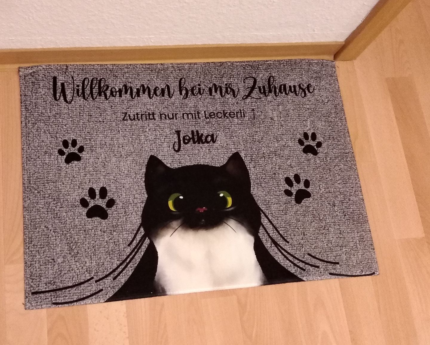 Customer photo review of Bei mir Zuhause - Individuelle Fußmatte