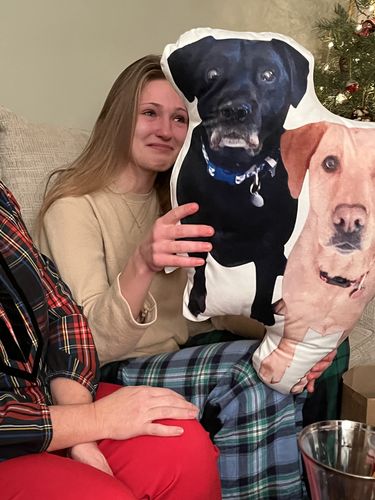 Customer photo review of Create A Custom Dog Pillow