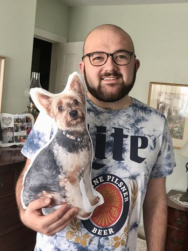 Customer photo review of Create A Custom Dog Pillow