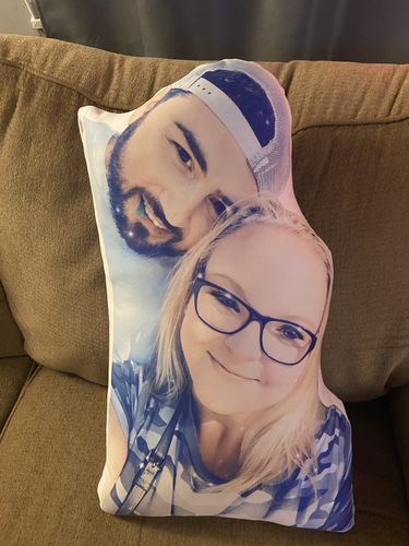Customer photo review of Create A Custom Face Pillow