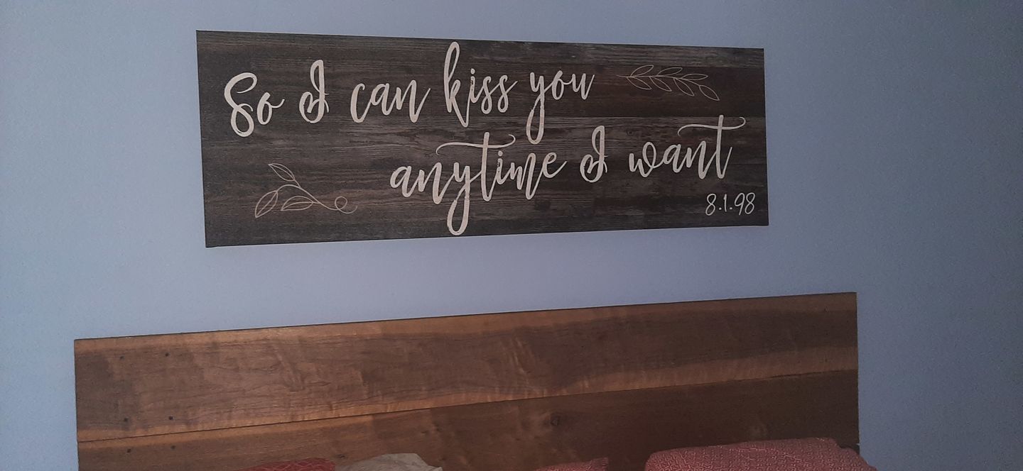 Customer photo review of Personalized "We Decided On Forever" Premium Panoramic Canvas