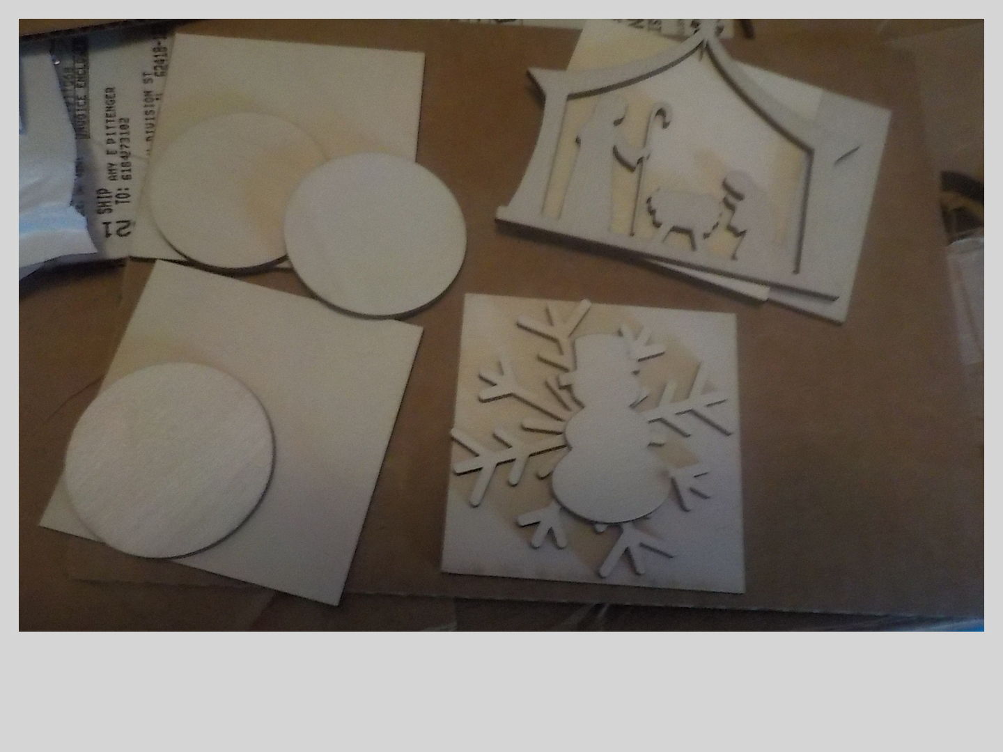 Customer photo review of Unfinished Wooden Snowman Silhoutte - Craft- up to 24" DIY