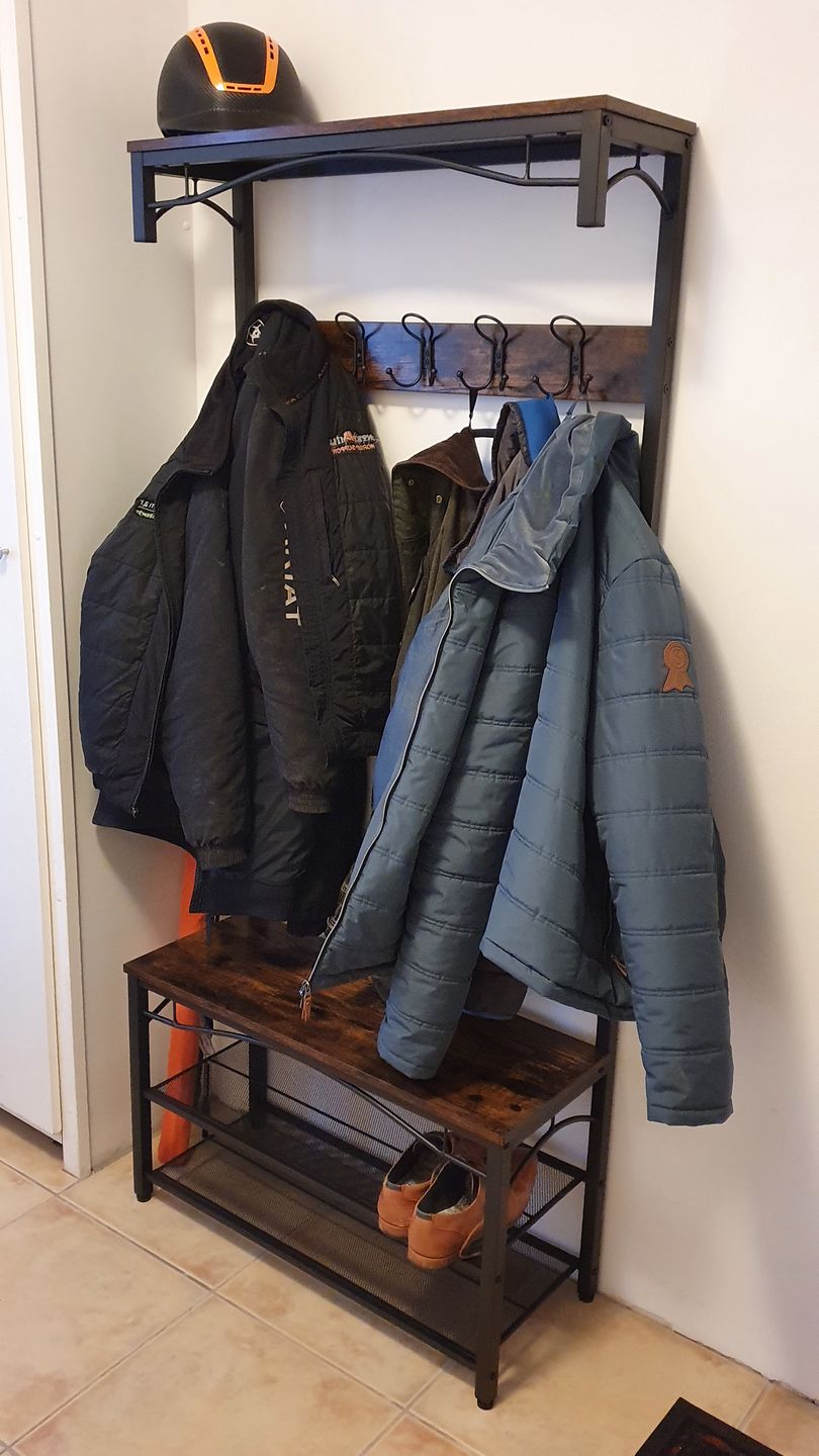 Customer photo review of Garderoberek Industrieel Design | Houtlook en Staal | 80x30x179cm