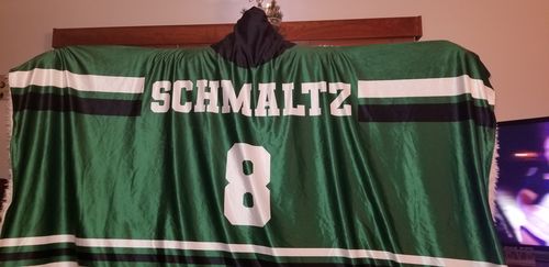 Customer photo review of Personalized Hockey Hooded Blanket