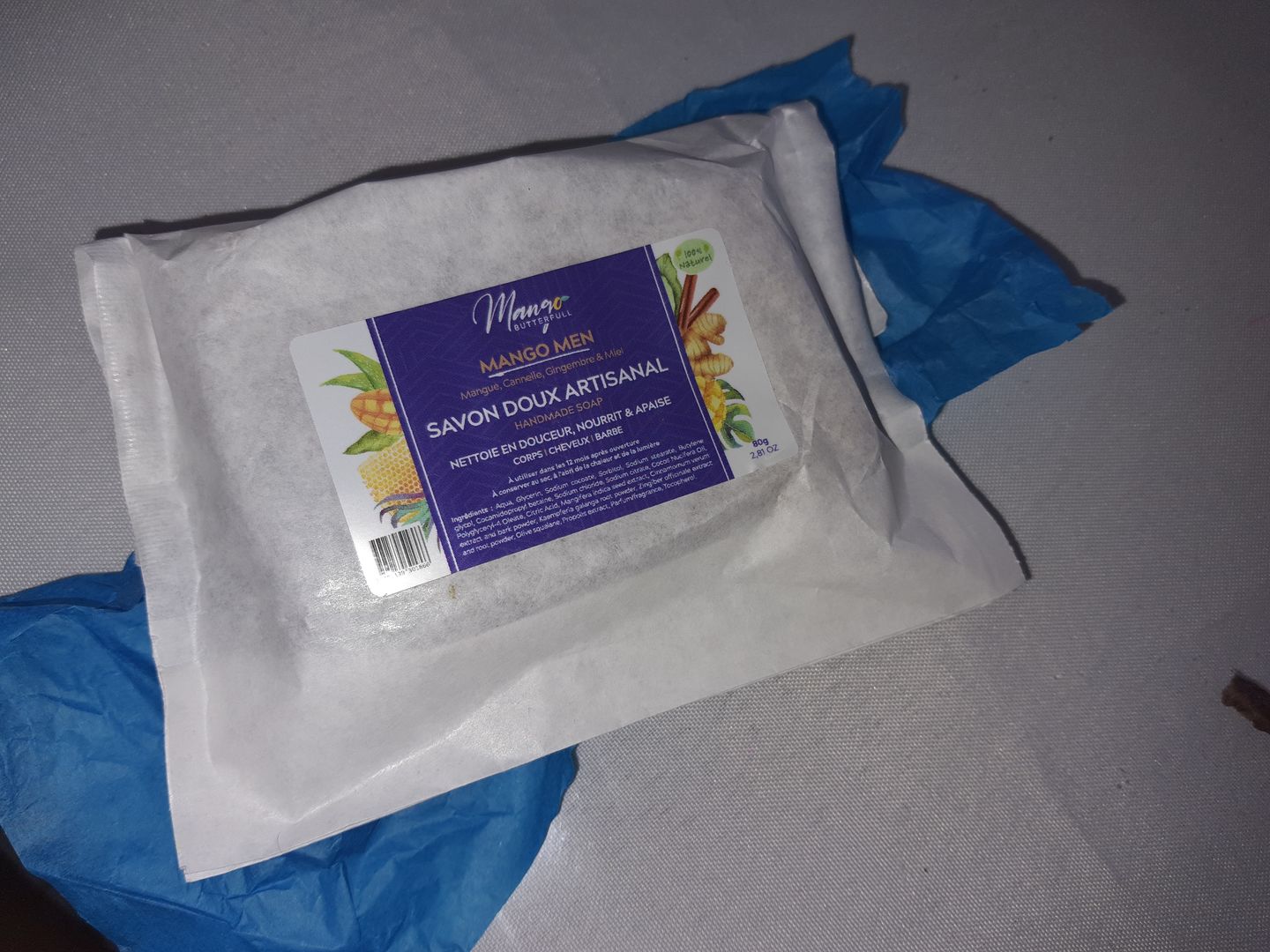 Customer photo review of Savon doux artisanal Cannelle & Gingembre