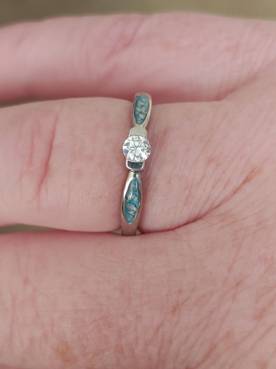 Customer photo review of Petite Oval Pendant with Cremation Ash
