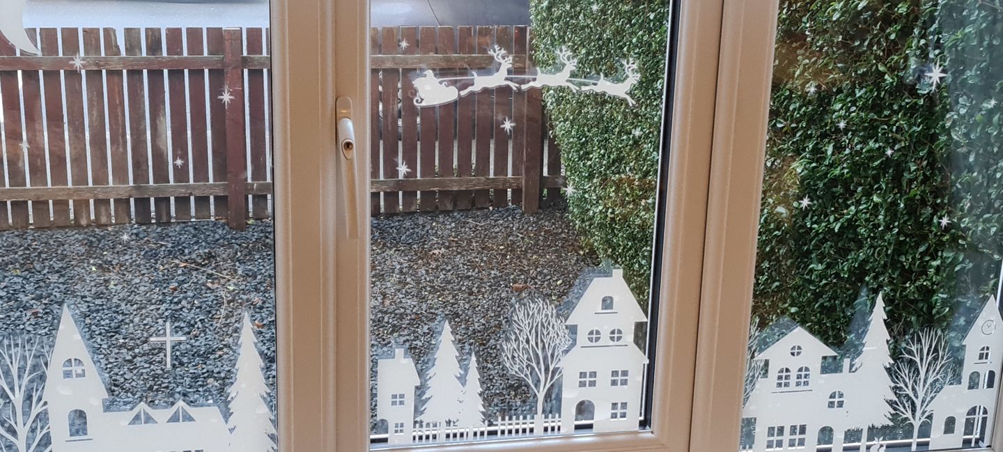 Customer photo review of Christmas Village Window Decal