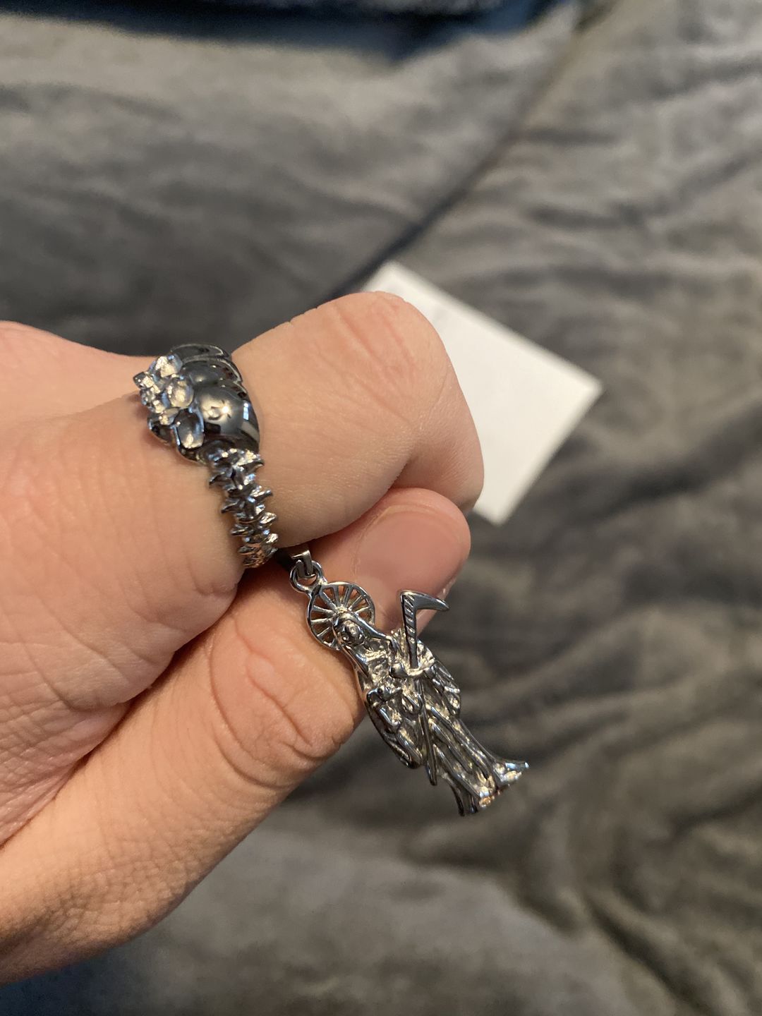 Customer photo review of SANTA MUERTE PENDANT