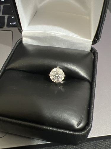 Customer photo review of VVS Moissanite Solitaire Stud Earrings