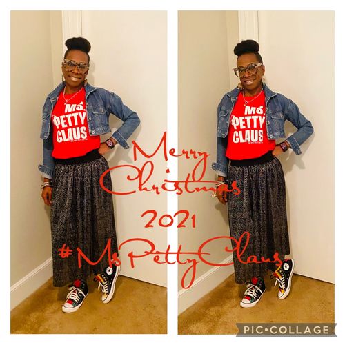 Customer photo review of Ms. Petty Claus Tee (Red/White)
