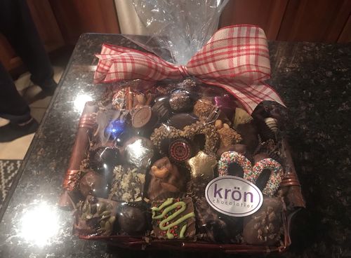 Customer photo review of Holiday Chocolate Gift Basket