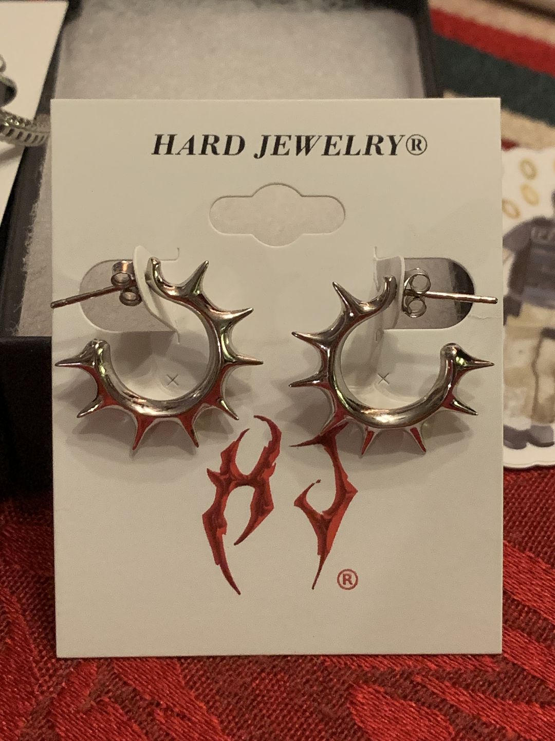 Customer photo review of SPIKED OPEN HOOP EARRING