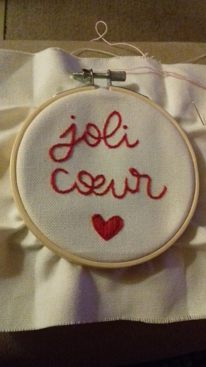 Customer photo review of Kit Broderie Joli Cœur