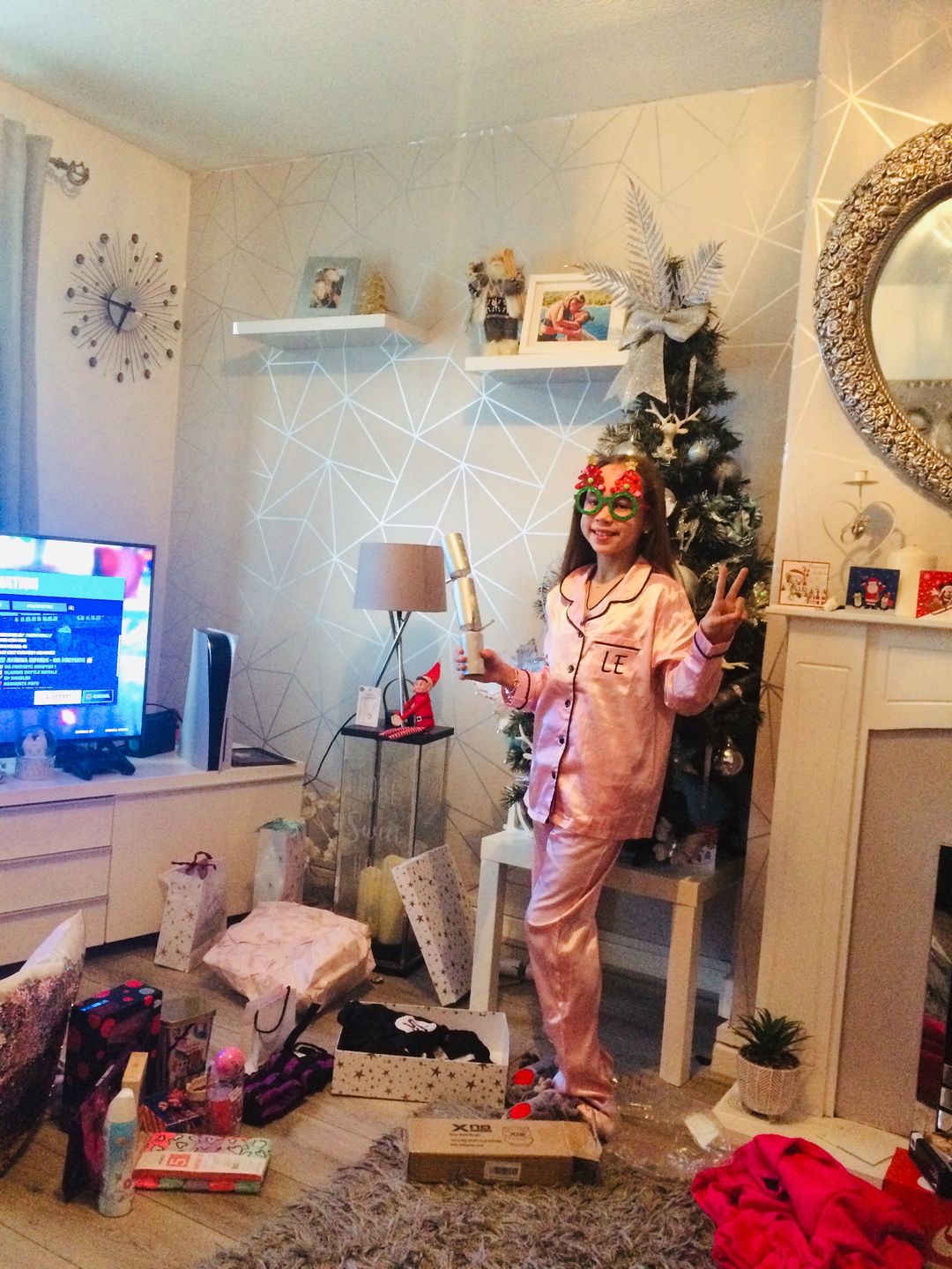 Customer photo review of Kids Personalised Pink Satin Pyjamas