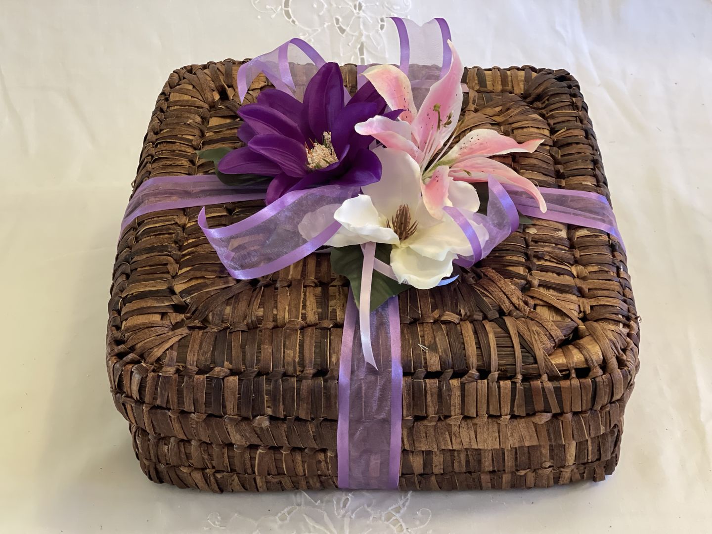 Customer photo review of 25 yards-Orchid w/ Satin Trim Ribbon (3/8", 5/8", 7/8", 1.5" )