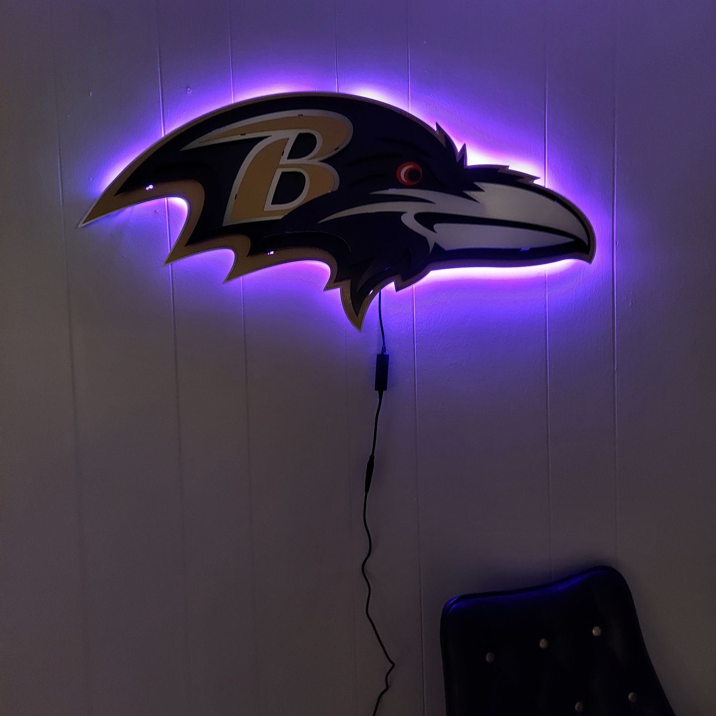 Customer photo review of Baltimore Ravens "Raven Mascot" 3D Vintage Metal Wall Art