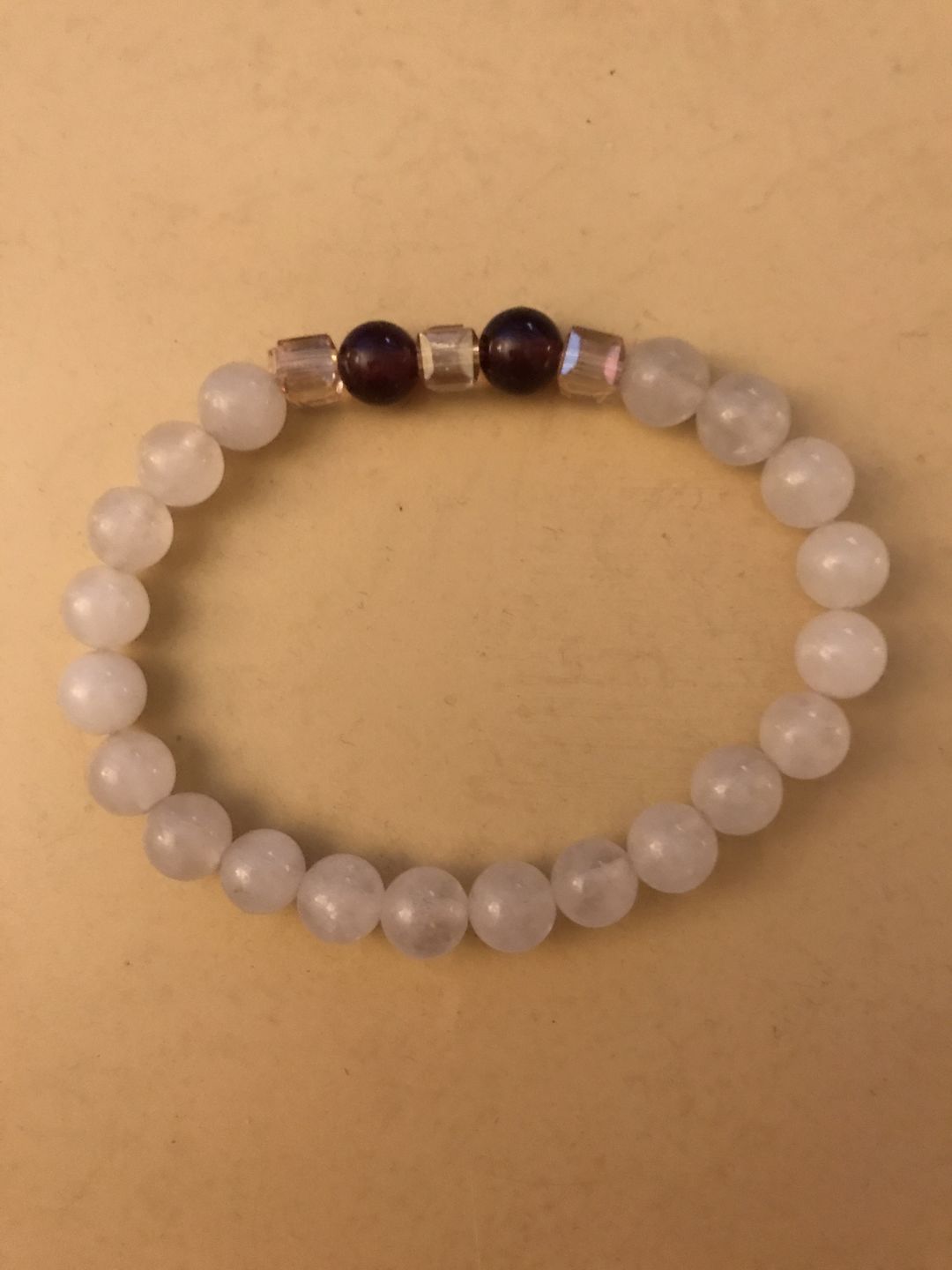 Customer photo review of Natural White Chalcedony Positivity Bracelet