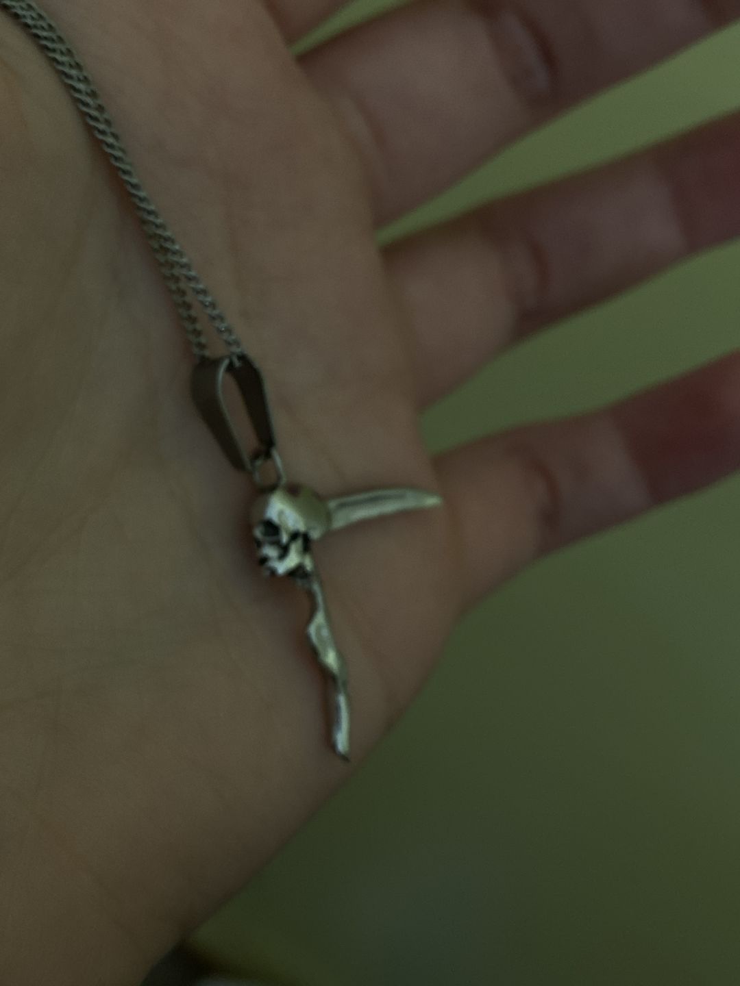 Customer photo review of SCYTHE SKULL PENDANT
