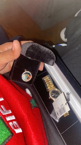 Customer photo review of Citizen EQ0532-55E Women's Gold Tone Crystal Accented Day Date Black Dial Watch