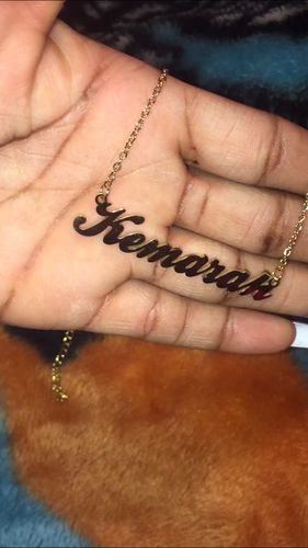 Customer photo review of Chunk Custom Name Necklace