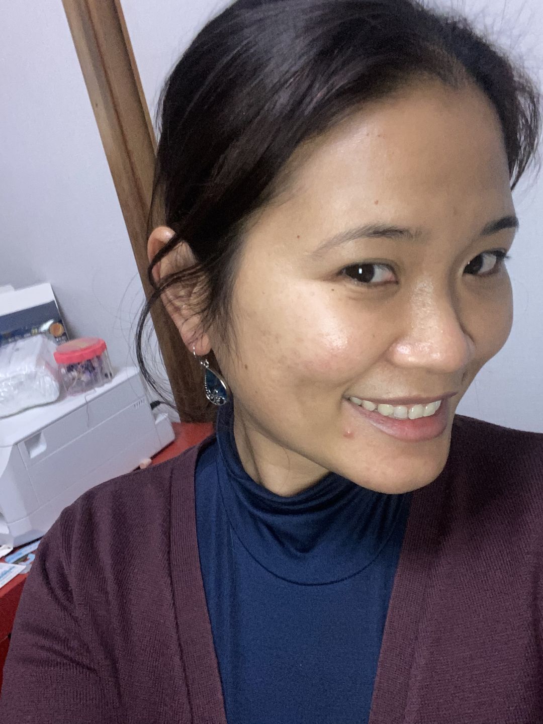 Customer photo review of Paua Shell Teardrop Earrings