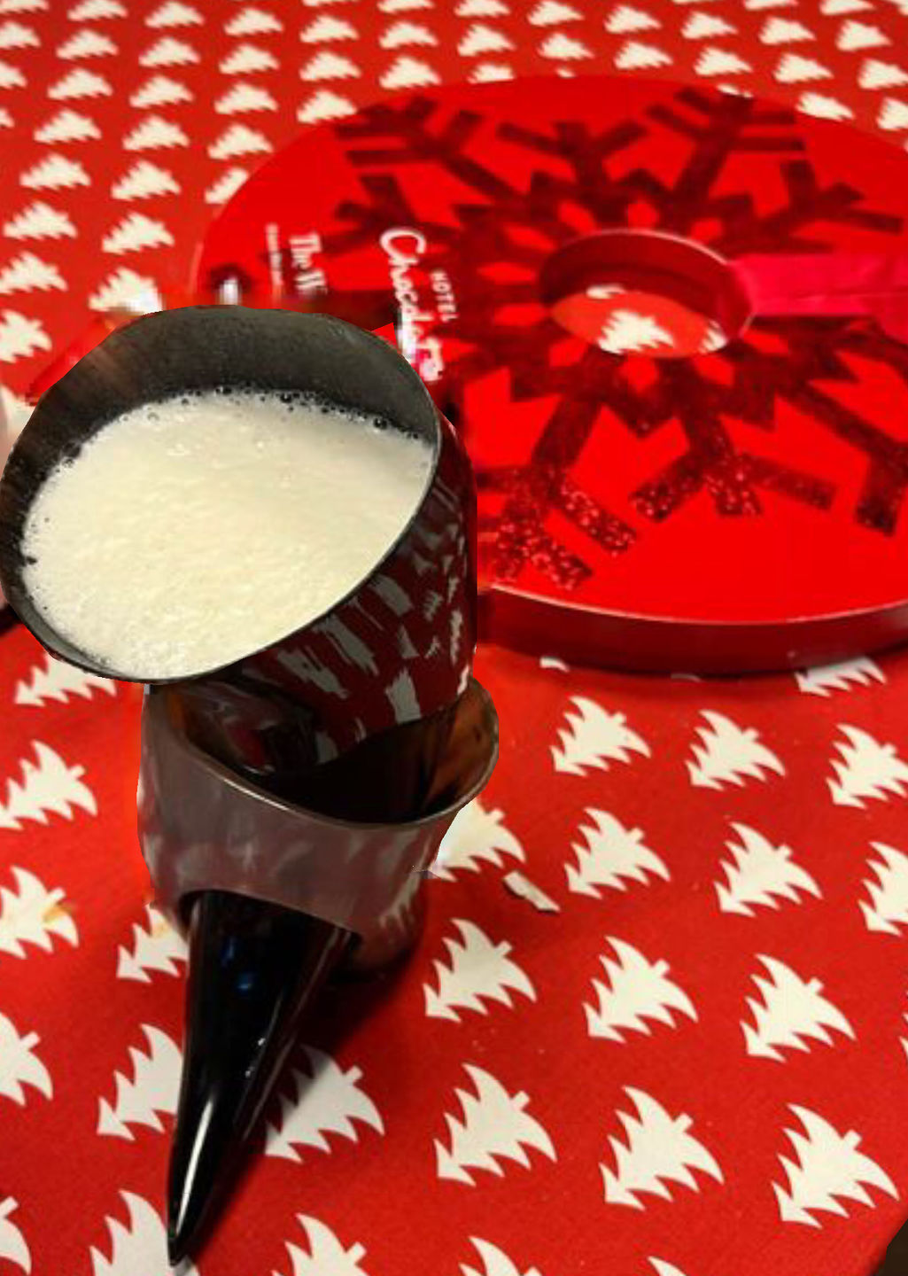 Customer photo review of Drinking Horn with Horn Stand