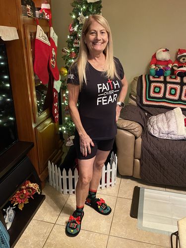Customer photo review of Faith Over Fear Women's Apparel
