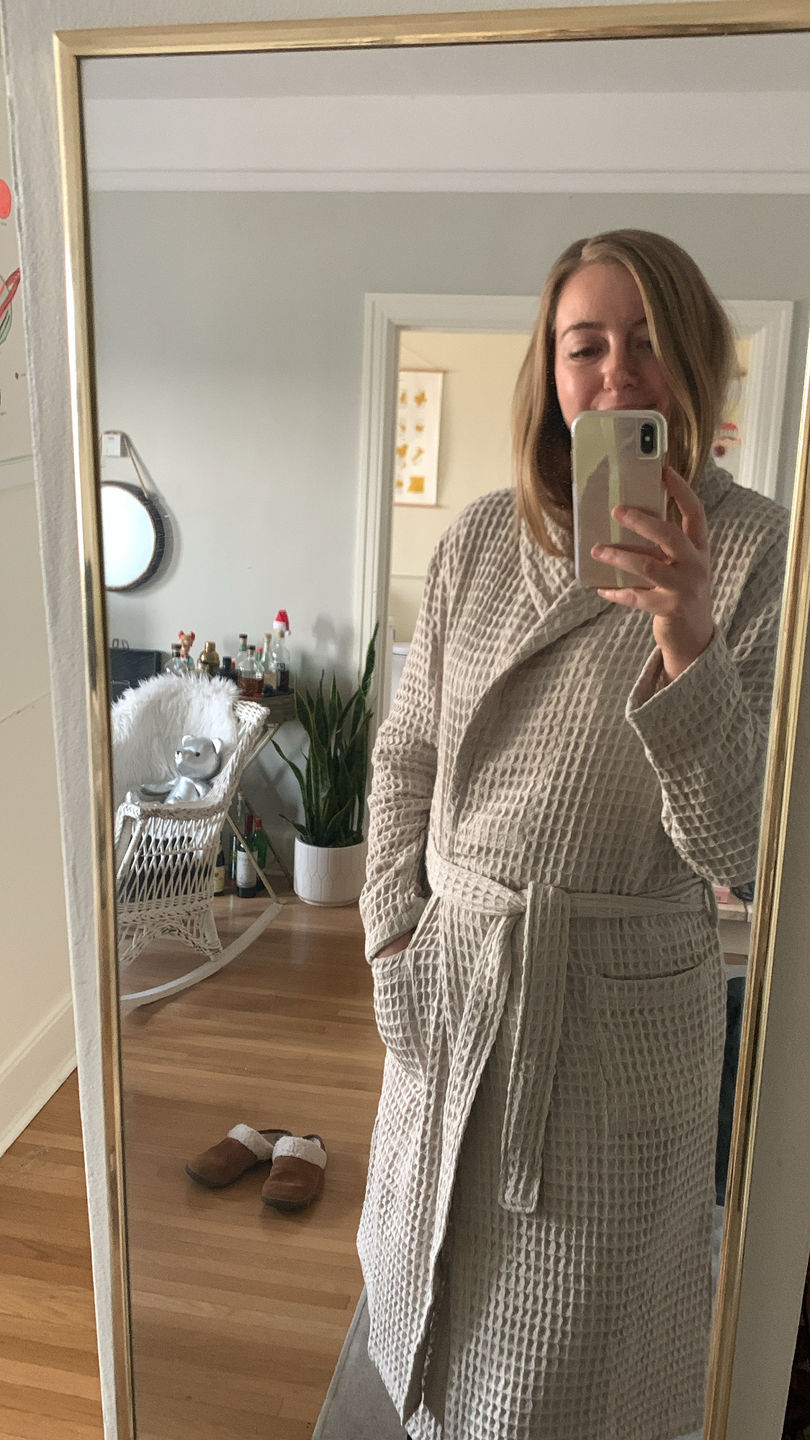 Customer photo review of Waffle Knit Robe