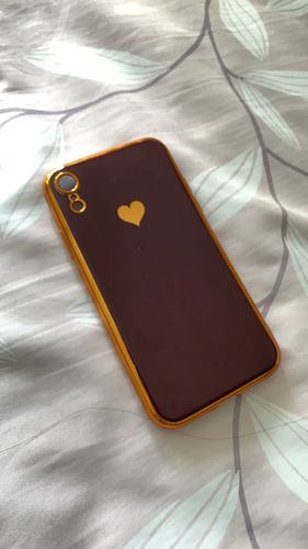 Customer photo review of Electroplated Love Heart iPhone Case